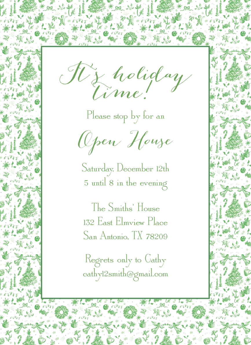 Holiday Monochromatic Invitation