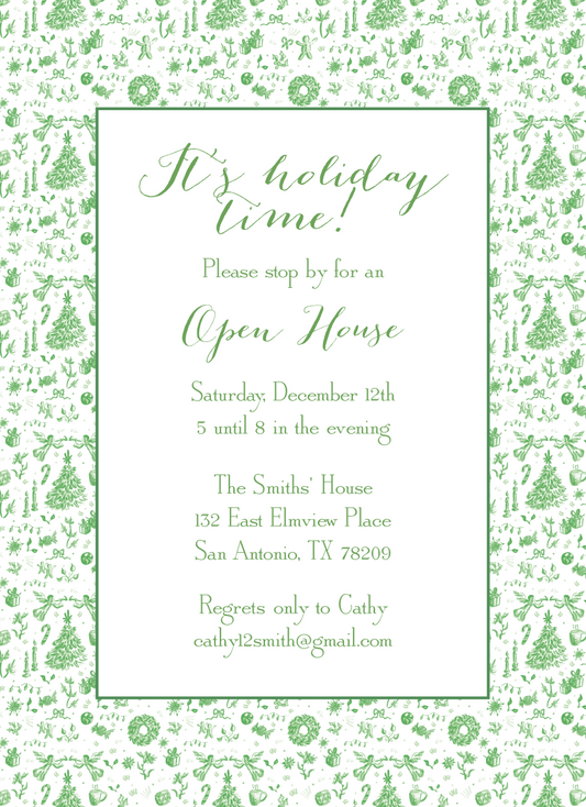 Holiday Monochromatic Invitation