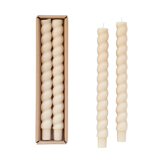 Cream twisted candles