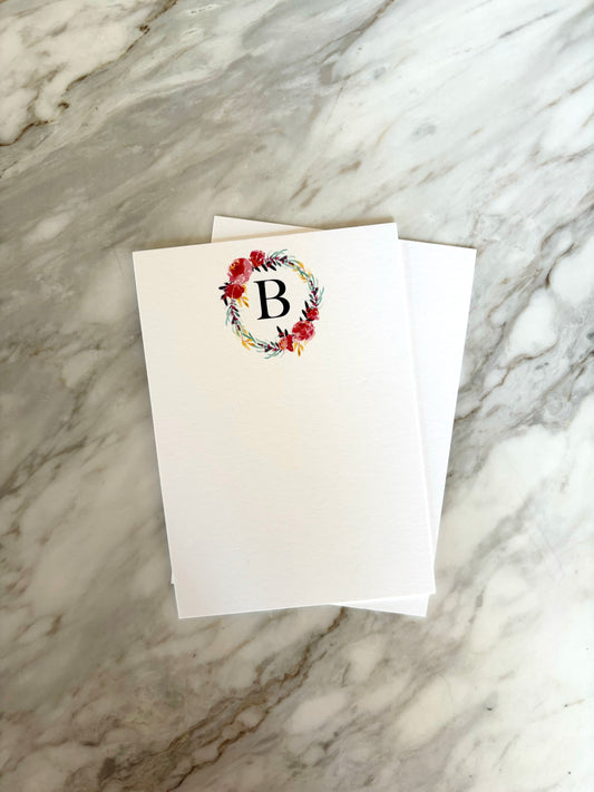 B Letter Flower Stationery