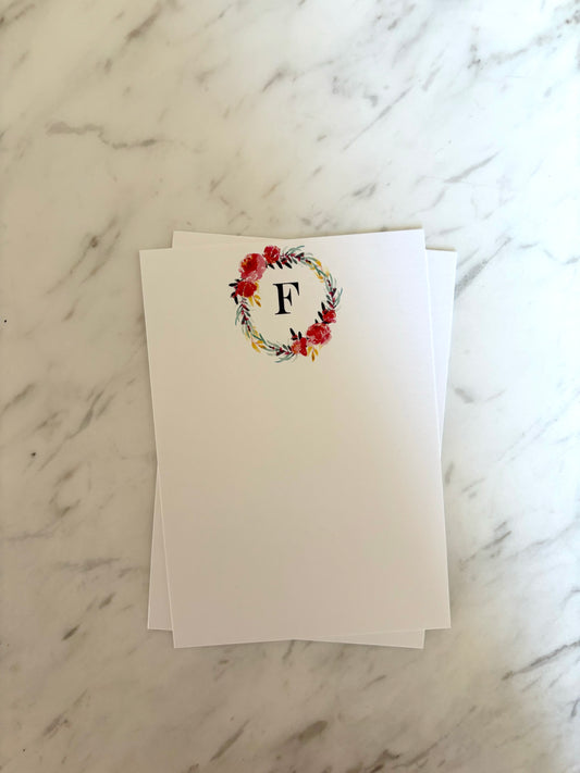 F Letter Flower Stationery