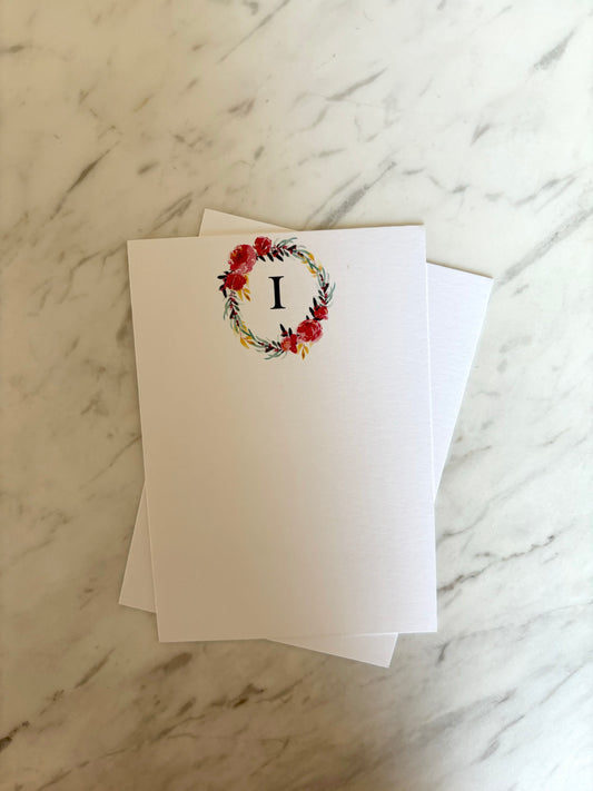 I Letter Flower Stationery