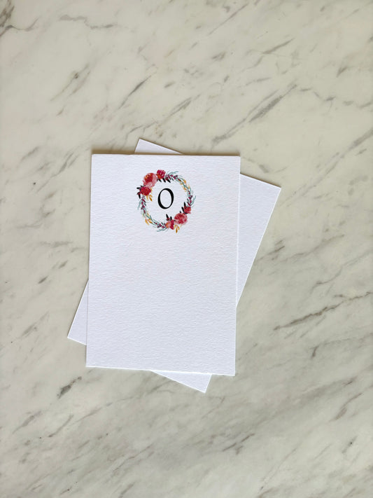 O Letter Flower Stationery