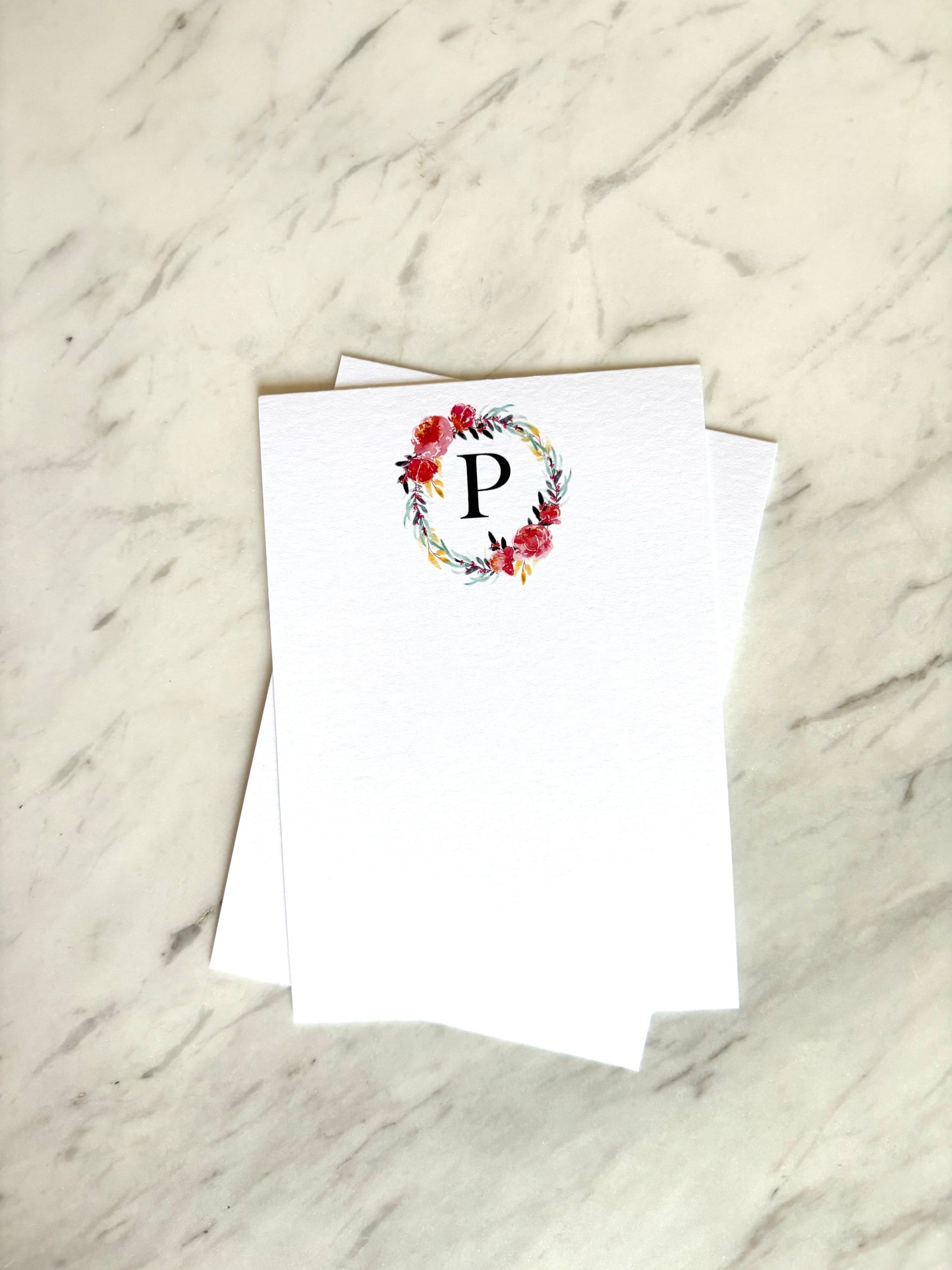 P Letter Flower Stationery