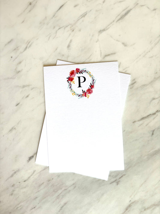 P Letter Flower Stationery