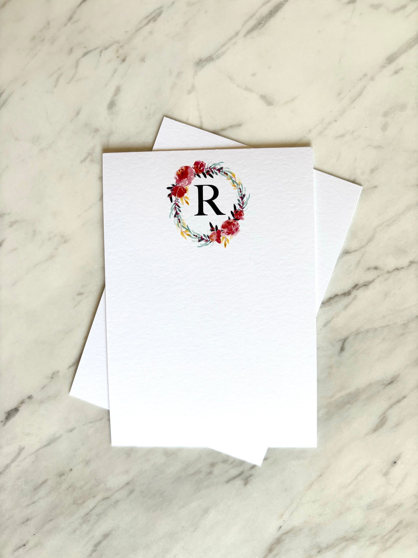 R Letter Flower Stationery