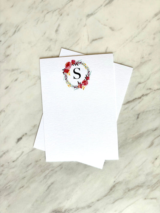 S Letter Flower Stationery