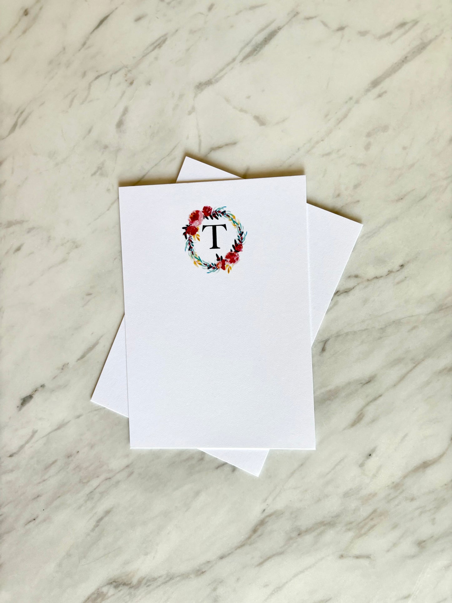 T Letter Flower Stationery