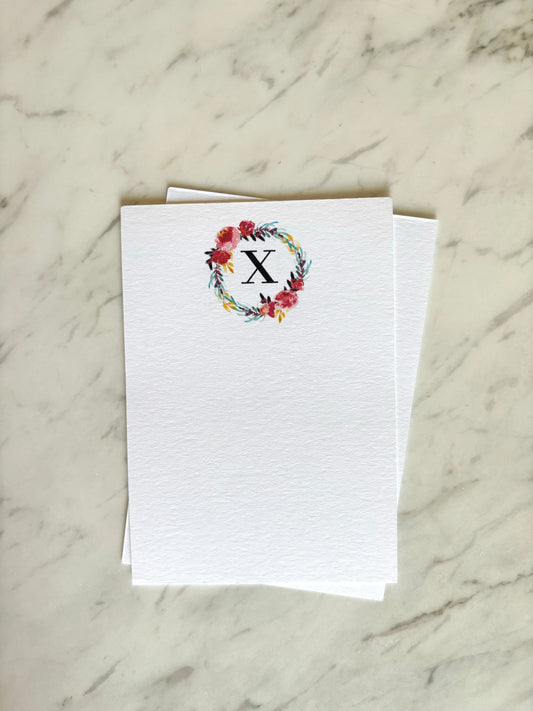 X Letter Flower Stationery