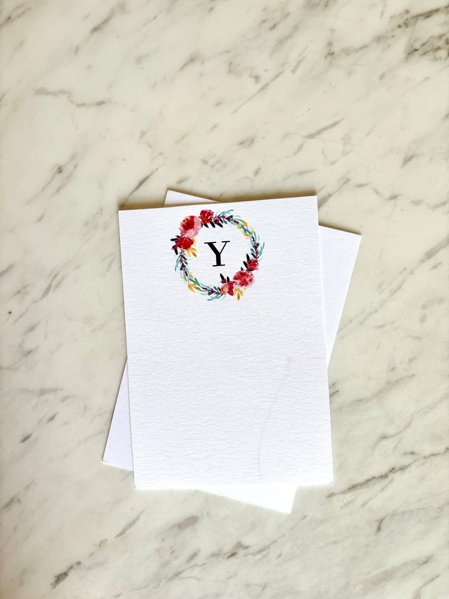 Y Letter Flower Stationery