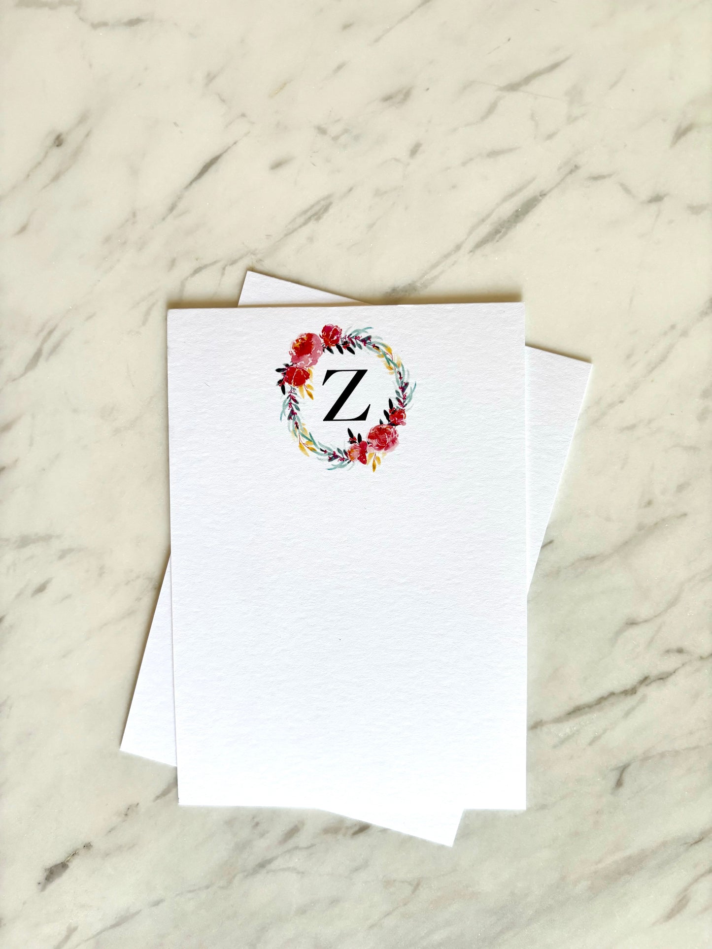 Z Letter Flower Stationery