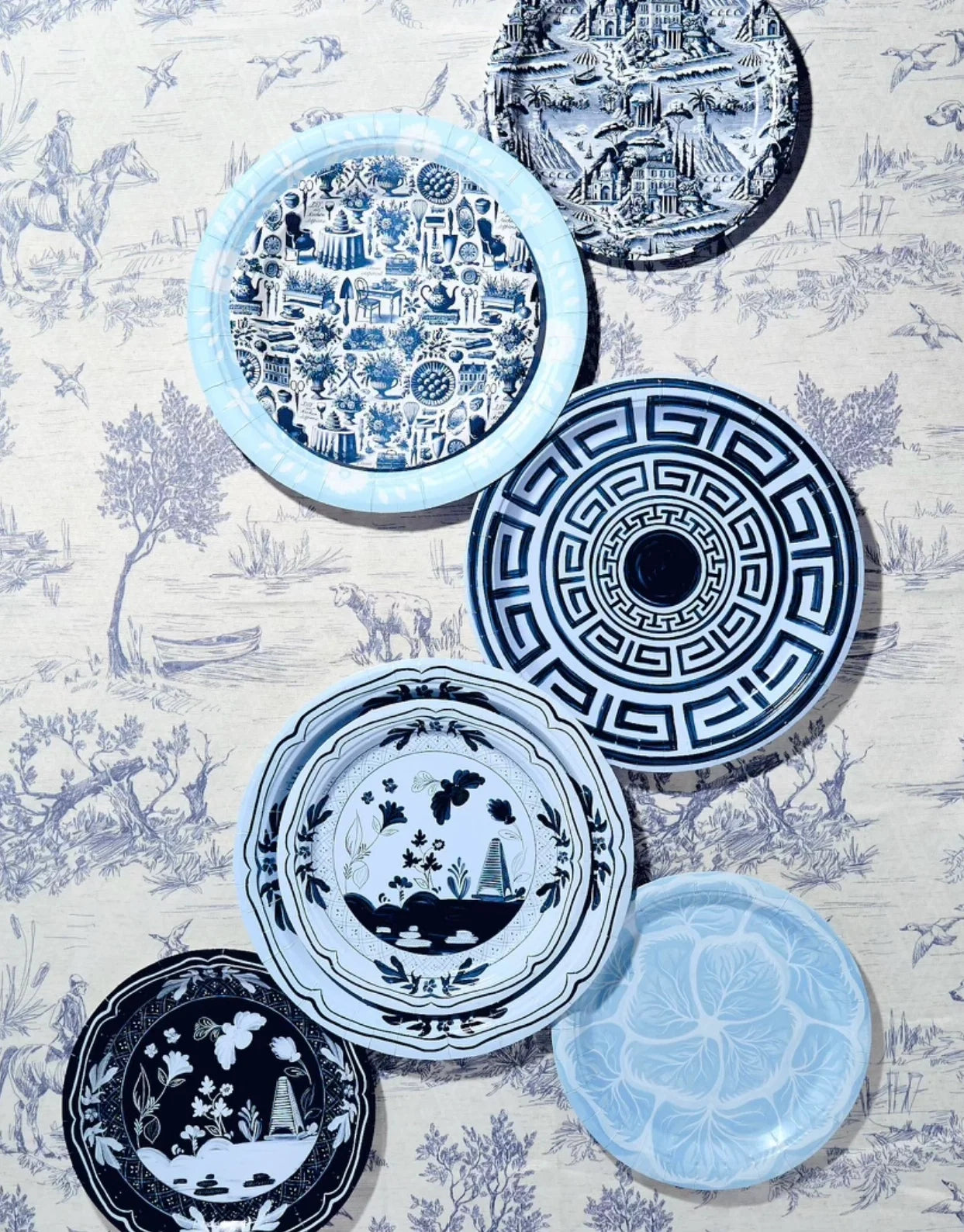 Sky and Navy Beachside Pavilion Dinner Plate - 8 pack