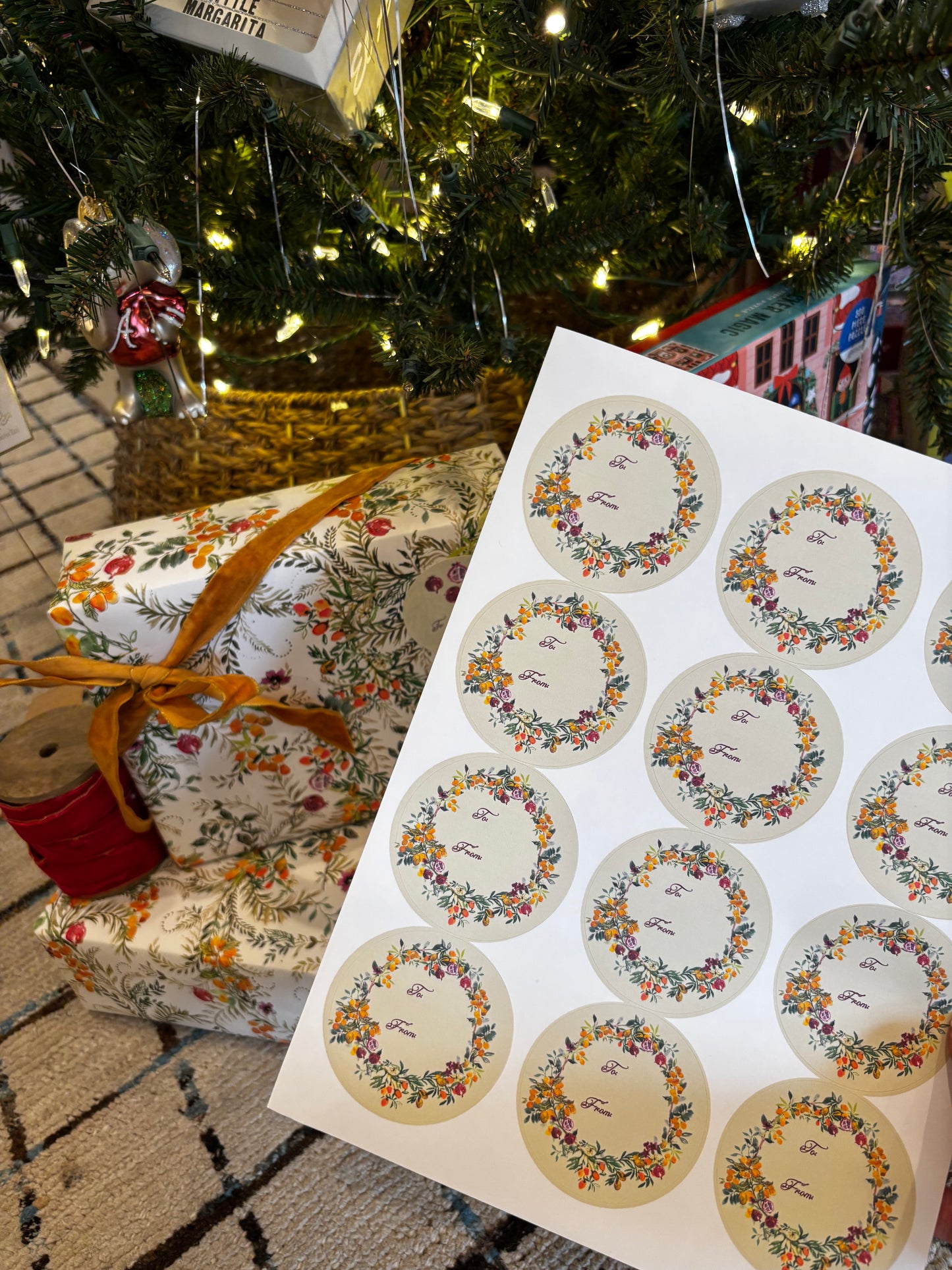 Citrus Noel Gift Label Sheet
