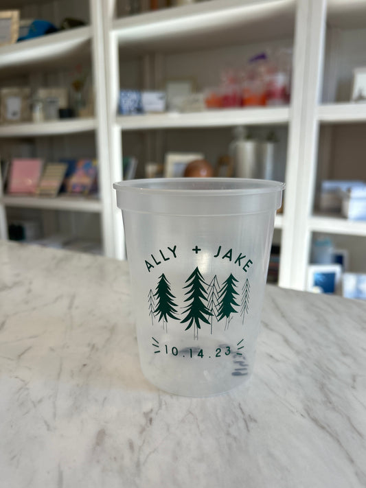 Trees Name & Date Wedding Cup