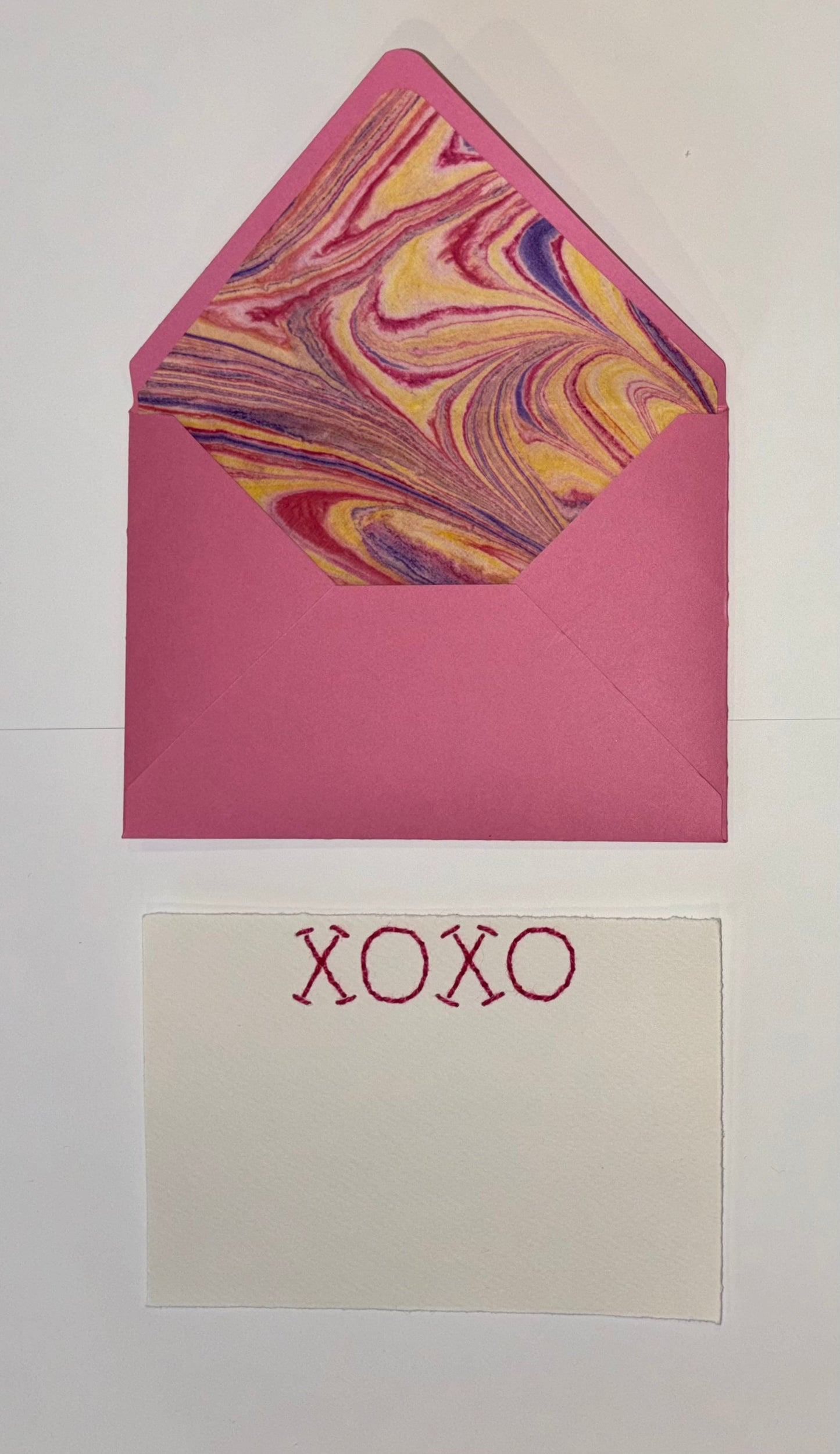 xoxo embroidered card