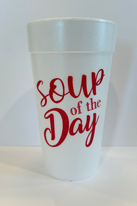 Styrofoam Cup Red Soup of the Day