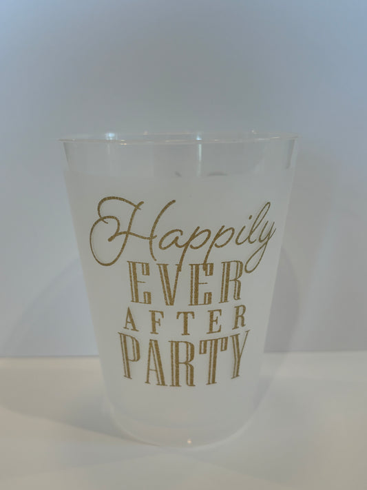 Gold Happily Ever After party Frost Flex Cup