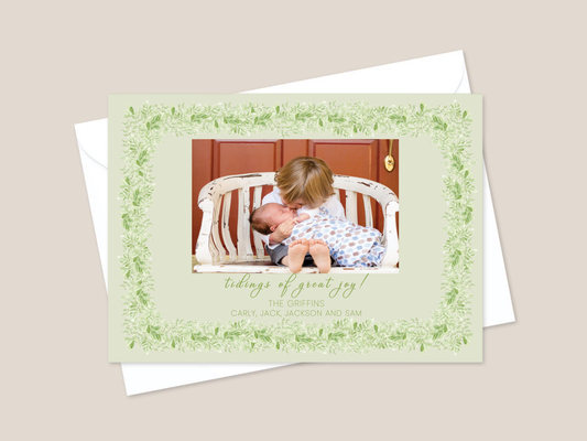 christmas card with greenery