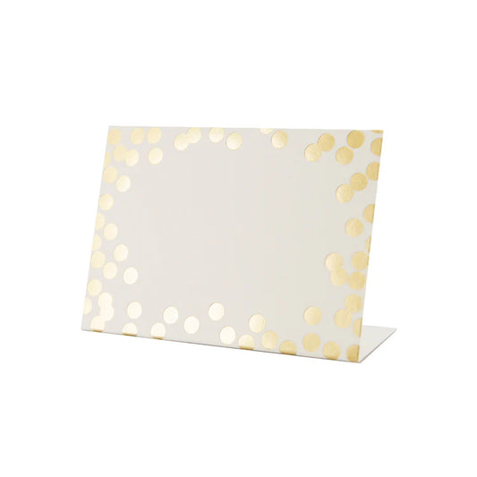 Gold Confetti Place Card - Bottom Fold -  Pack of 12