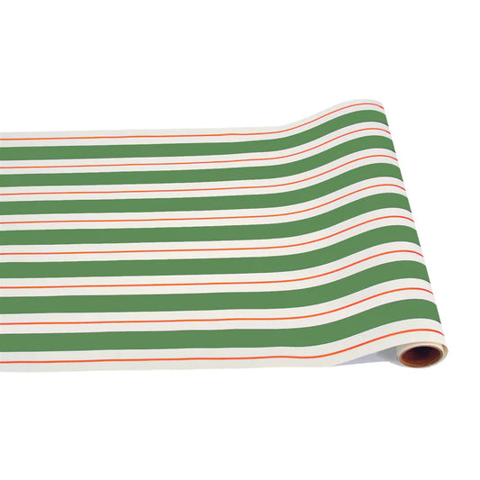 Green & Red Awning Stripe Runner - 20"  x 25'