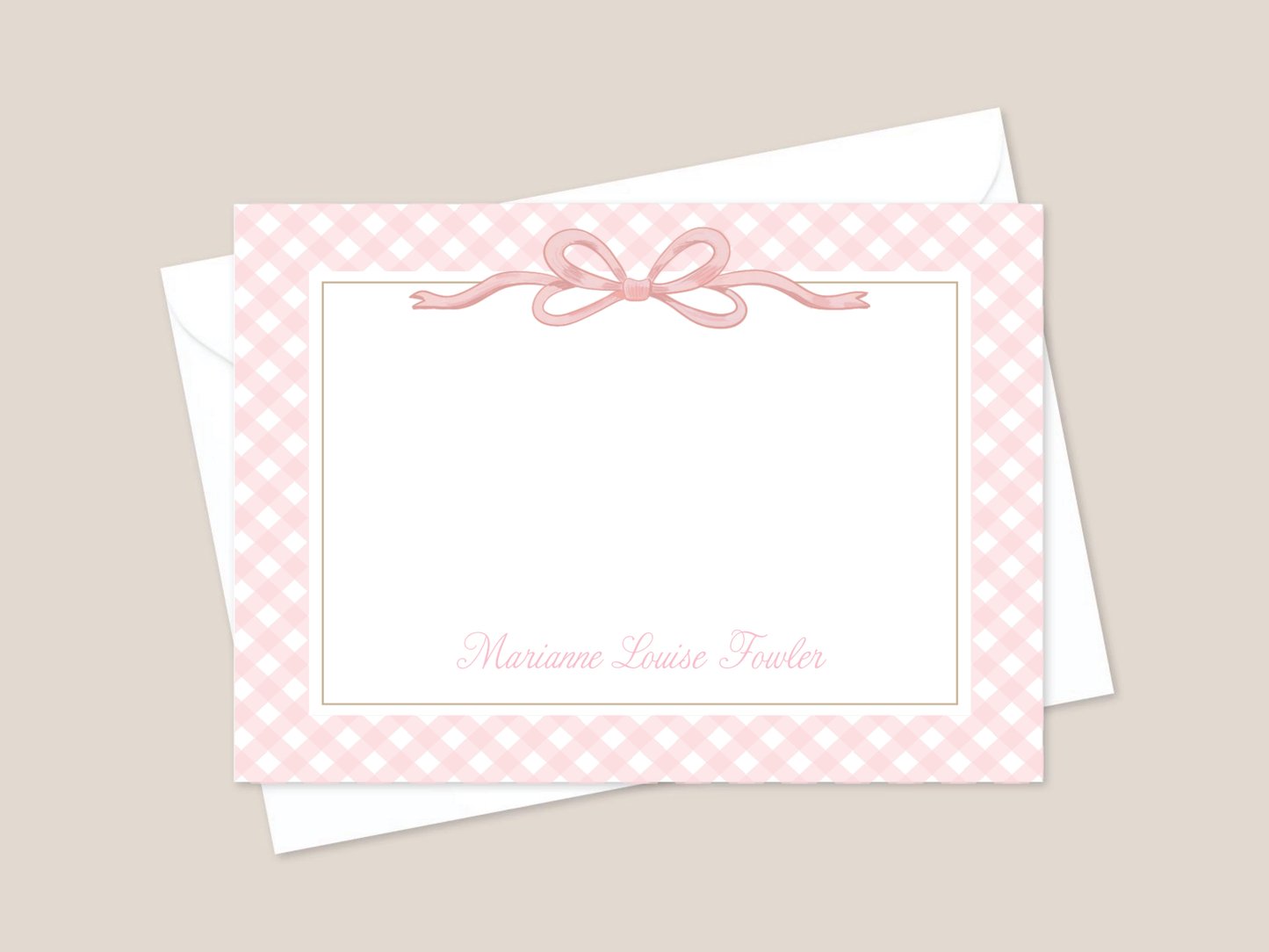 pink bow stationary