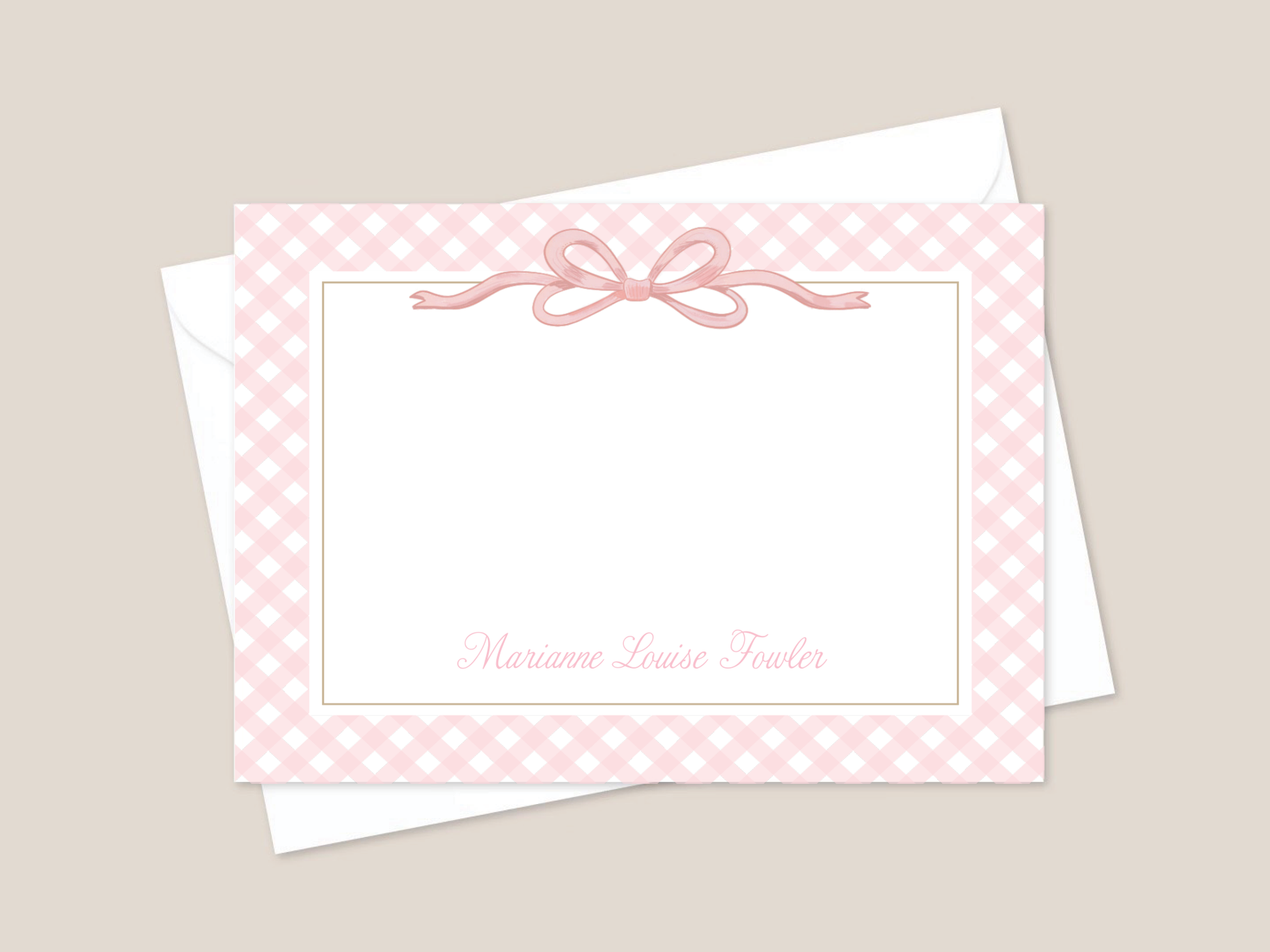 pink bow stationary