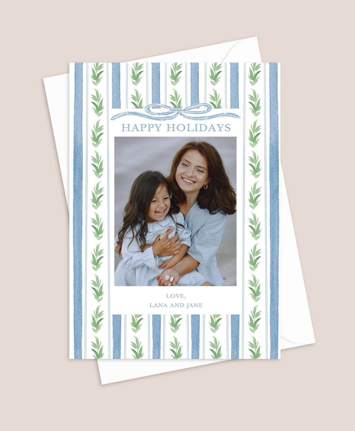 Lined Botanical Holiday Photo Card