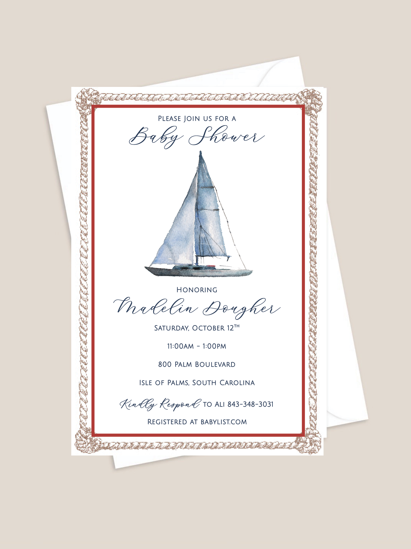 Nautical Baby Shower Invitation