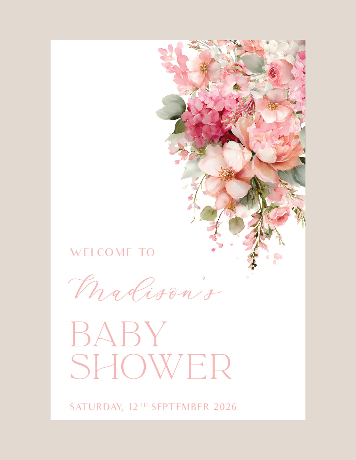 Baby in Bloom Foam Board Sign