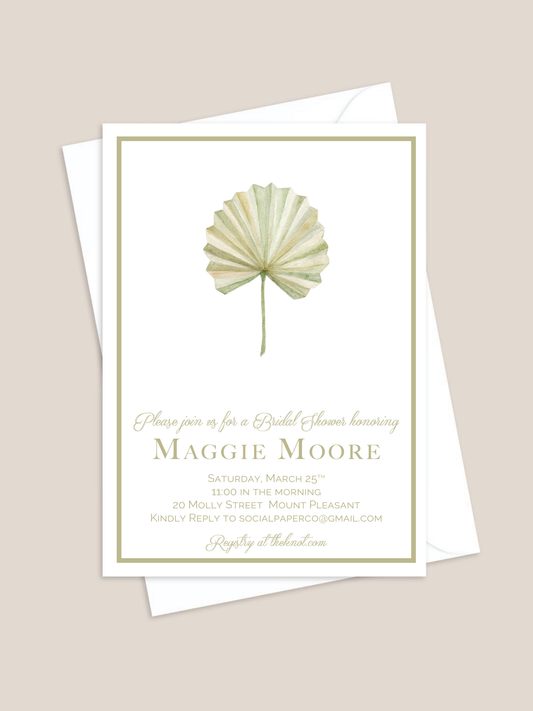 Palm Bridal Shower Invitation