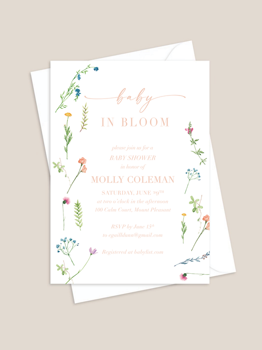 Baby in Bloom Baby Shower Invitation