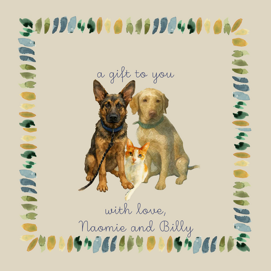 custom dog gift tags watercolor
