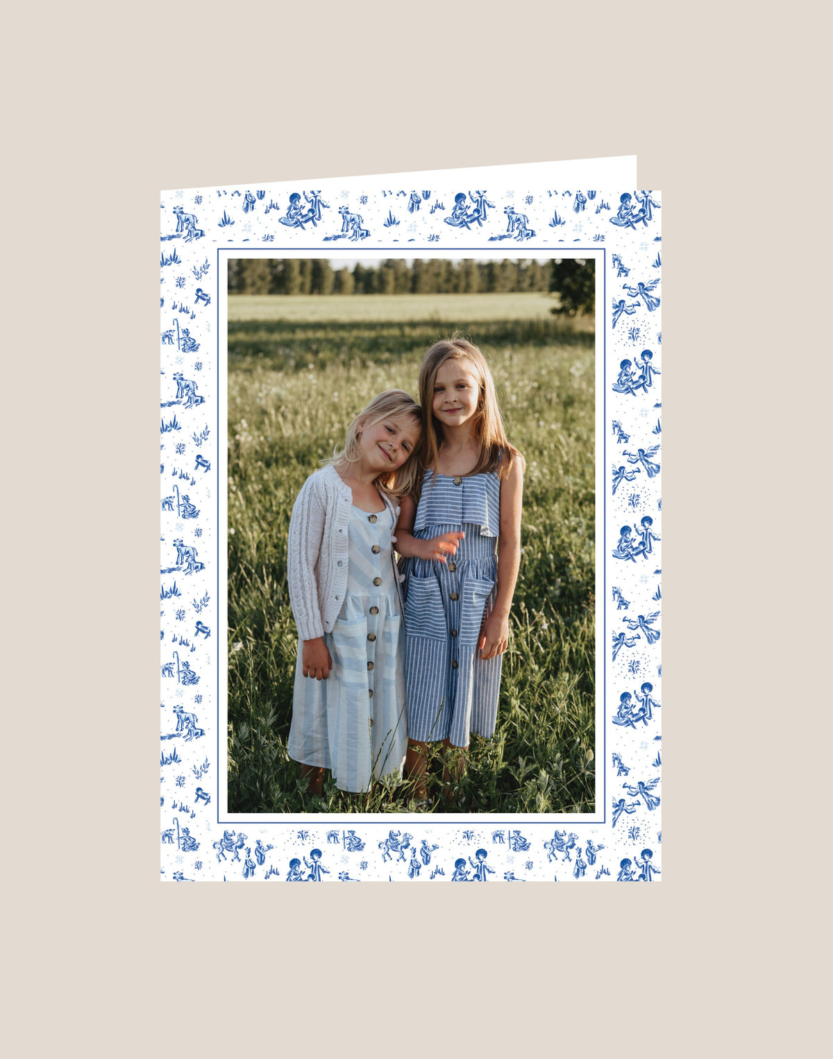 Nativity Monochromatic Folded Holiday Card