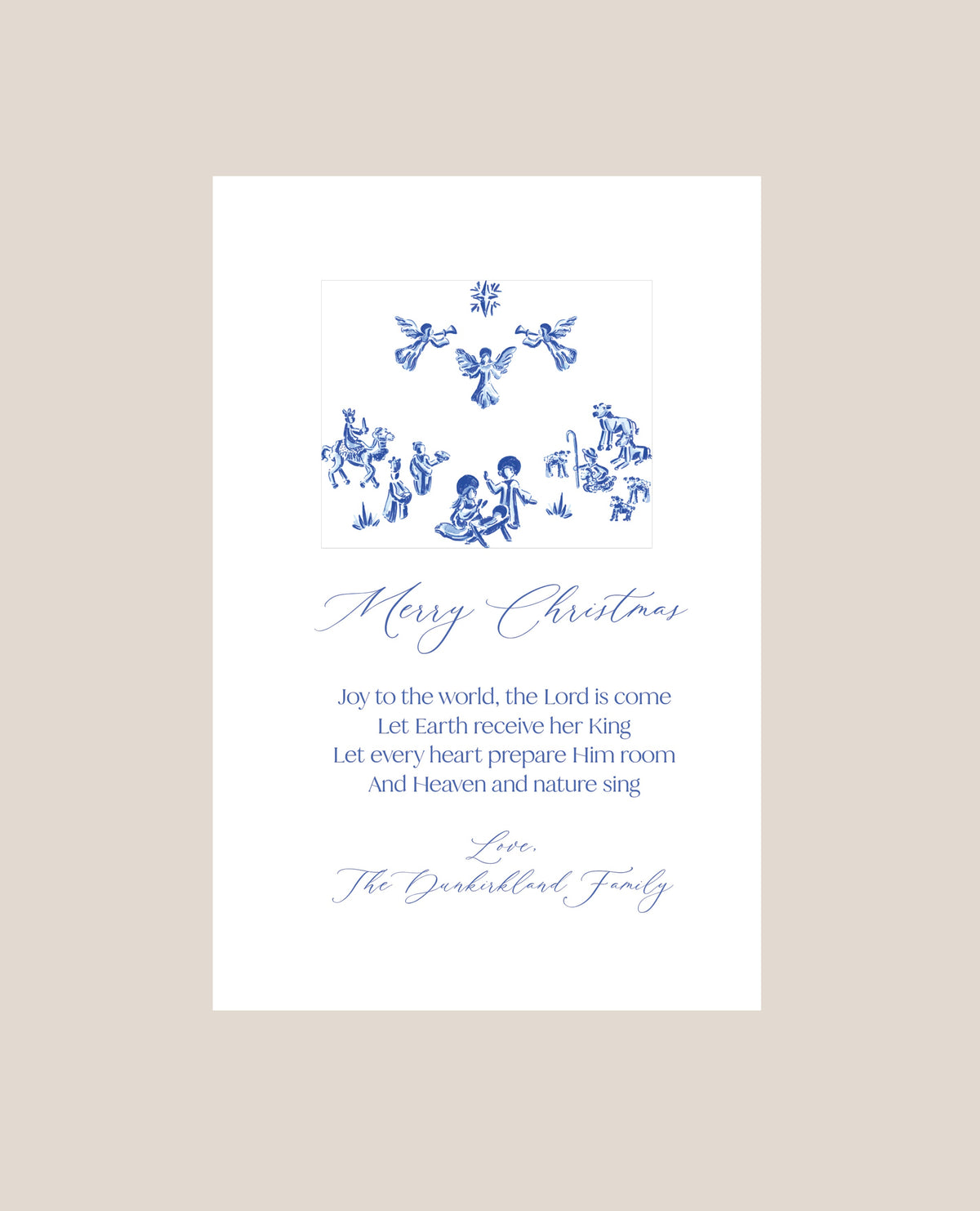 Nativity Monochromatic Folded Holiday Card