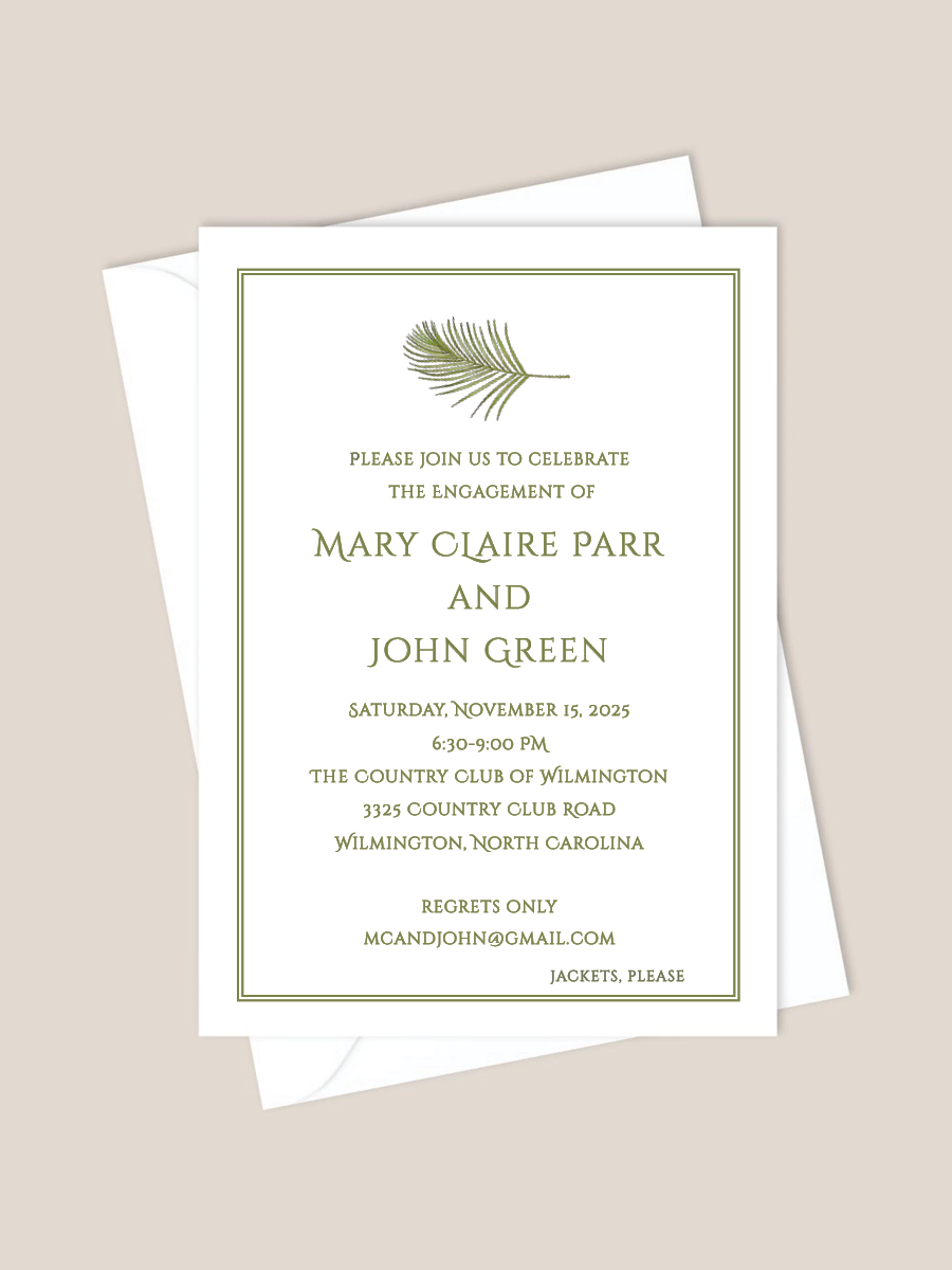 Mary Claire Palm Invitation