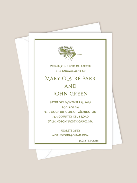 Palm Engagement Party Invitation
