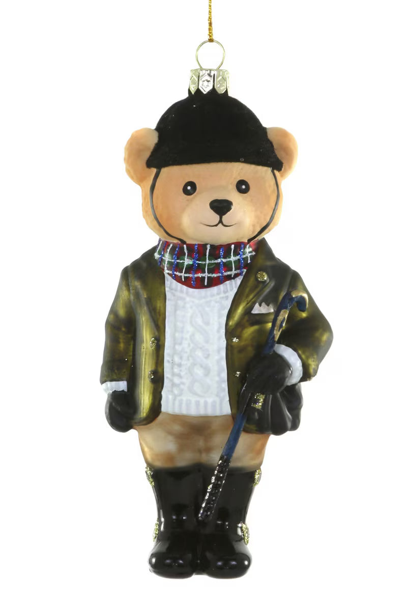Preppy Equestrian Bear Ornament