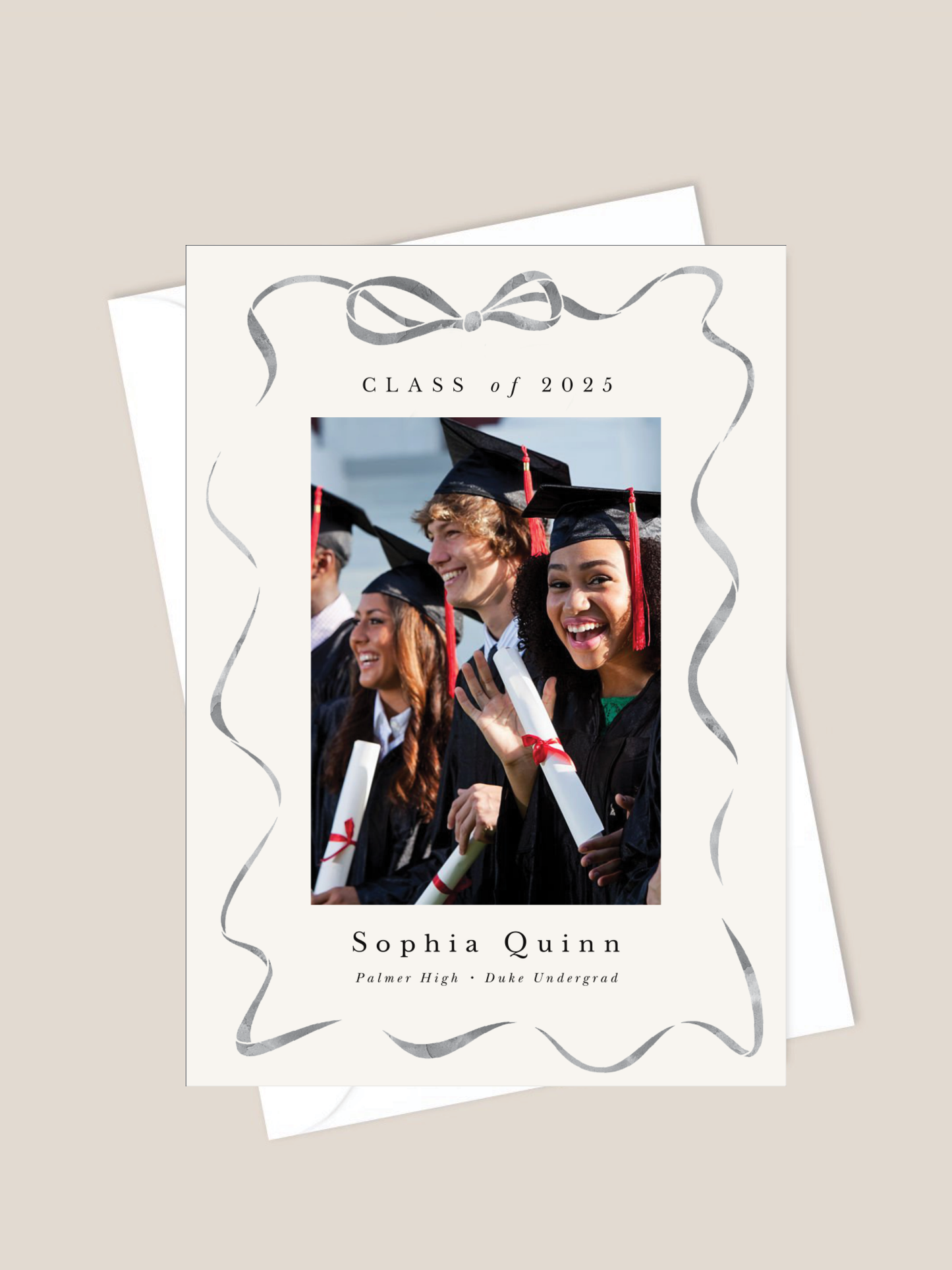 Ribbon Graduation Announcement