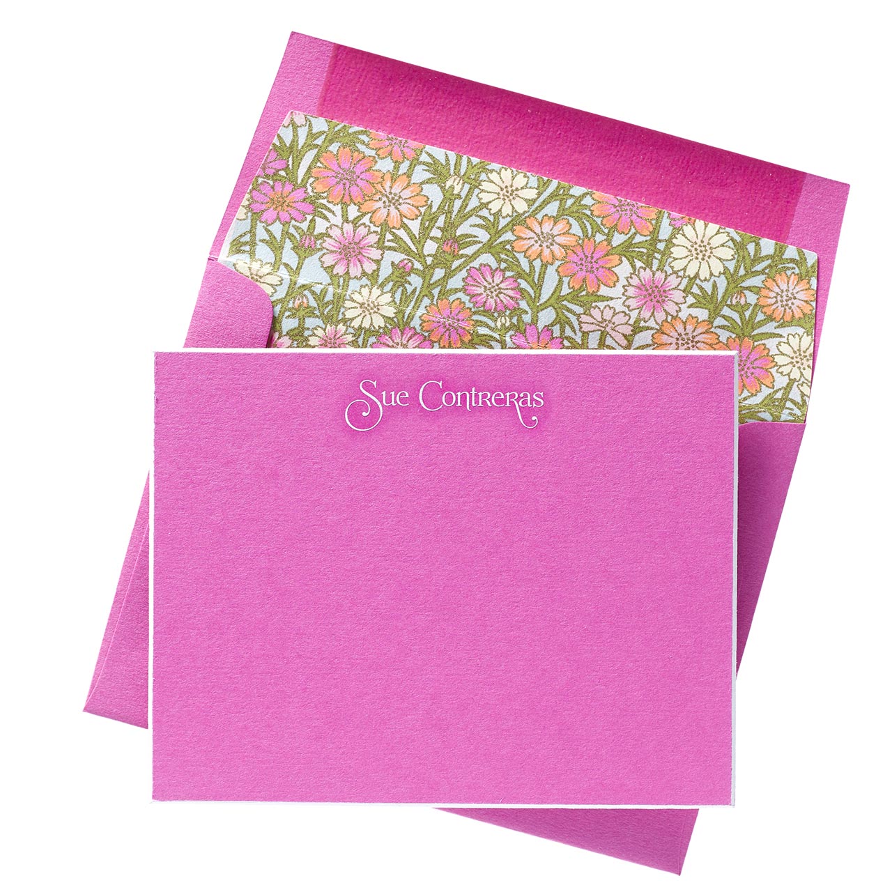 floral envelope liner pink stationery