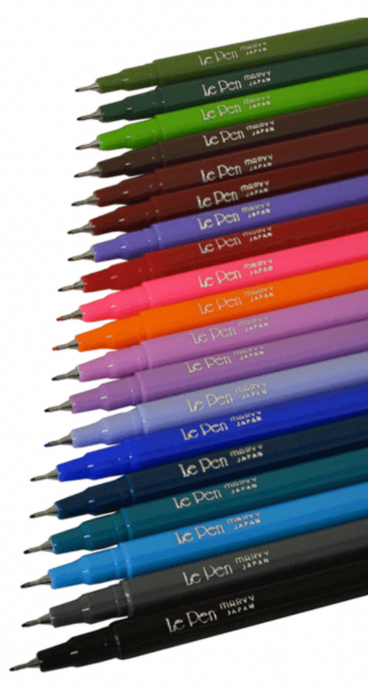 Set of Le Pen markers in various colors