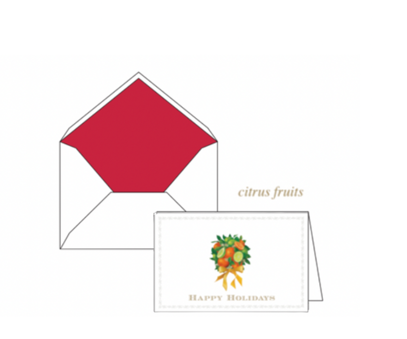 Handcrafted Citrus Fruits Holiday Stationery