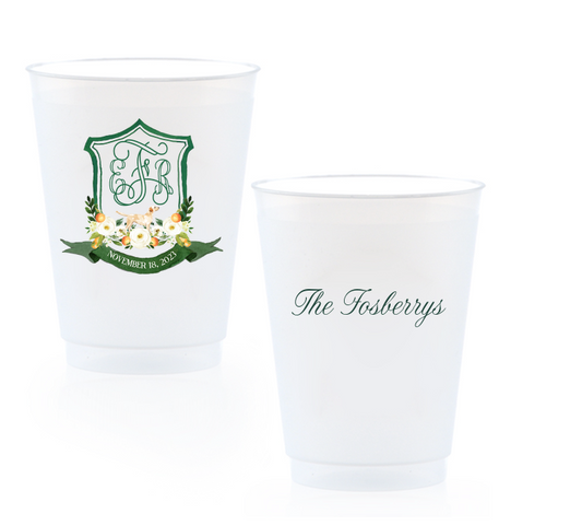 Initials in Crest Custom Cups