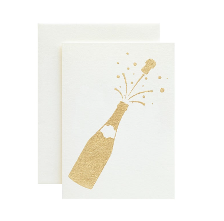 Ivory Champagne Bottle Card