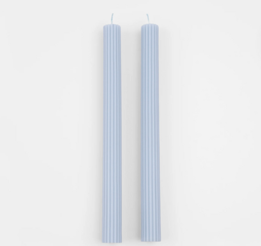 Summer Sky Blue Table Candles - Set of 2