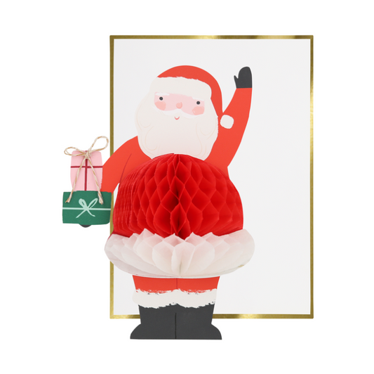 Meri Meri Honeycomb Santa Stand-up Card