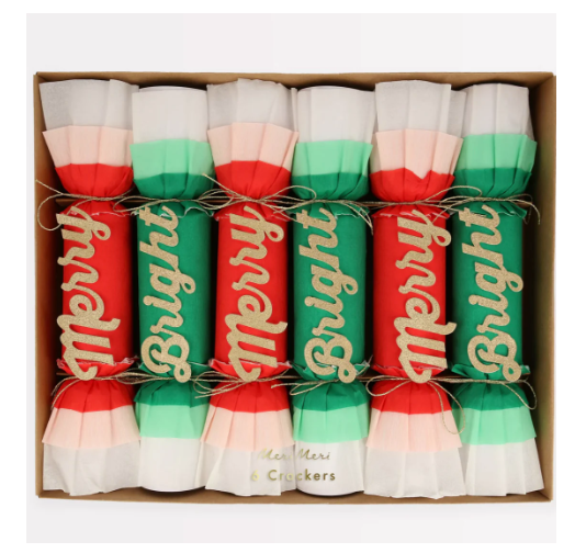 Merry & Bright Christmas Crepe Crackers