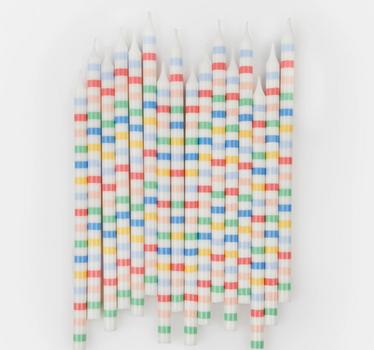 Meri Meri Multi Stripe Candles - Set of 16