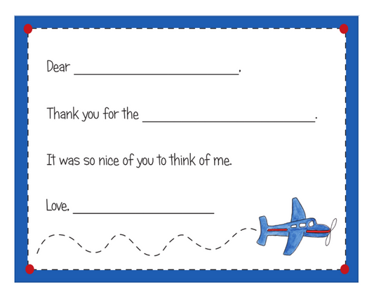 Fill in the Blank Stationery Blue