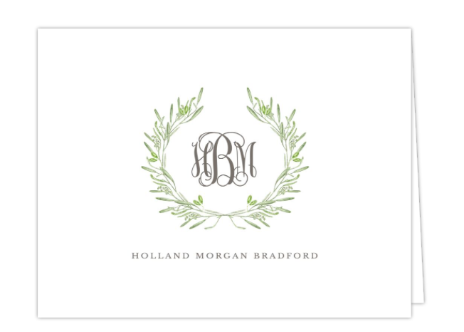 Wreath Monogram Folded Card