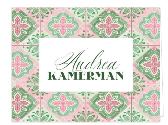 Pink Tile Folded Note